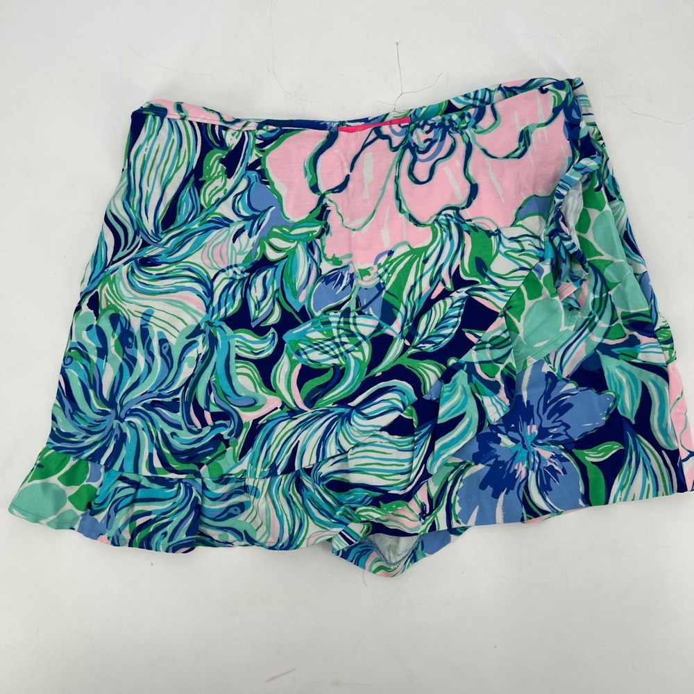 Lilly Pulitzer‎ Faye Mini Skort Skirt Floral Swim Cover Pink Blue Size 10